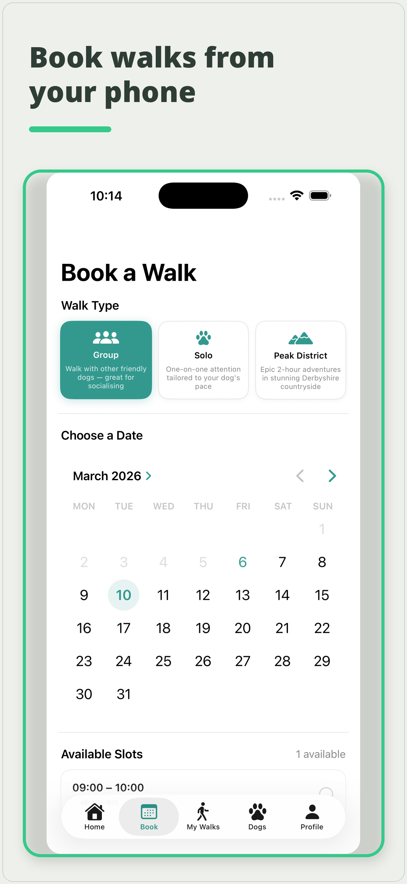 The Daily Wag app - Book walks from your phone